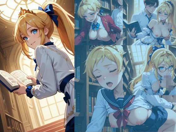 サンプル画像1:清純プリンセスの図書館・背徳種付け 〜本の香りに包まれて、制服の奥まで〜(だくせる) [d_723374]