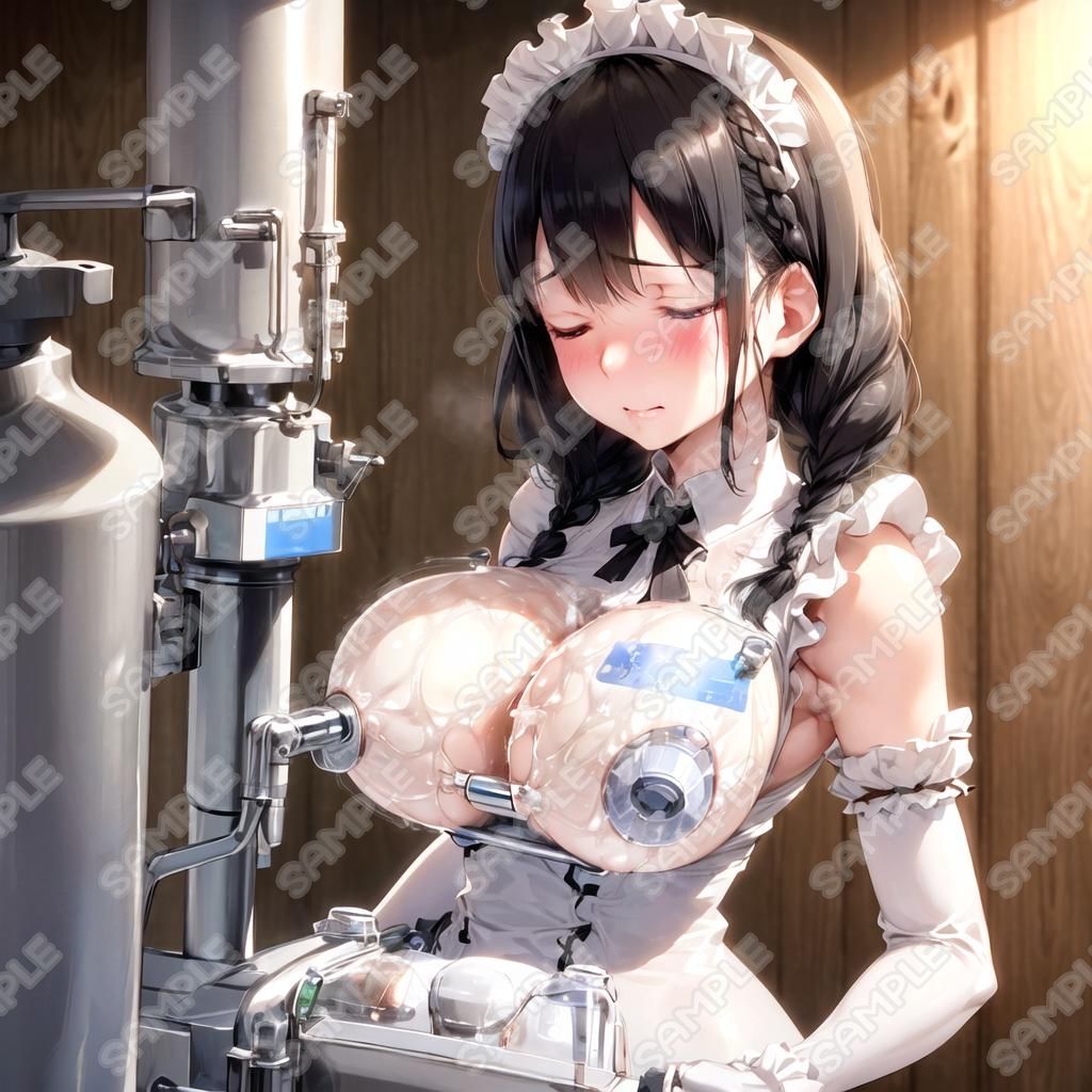 おっぱいフェチ  乳搾り工場メイド編（黒・金・銀） 画像3