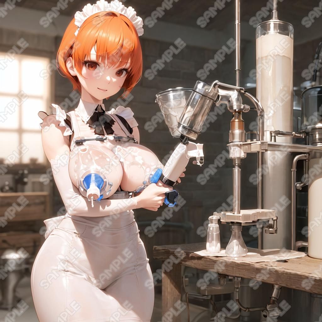 おっぱいフェチ  乳搾り工場メイド編（橙・赤・ピンク） 画像3