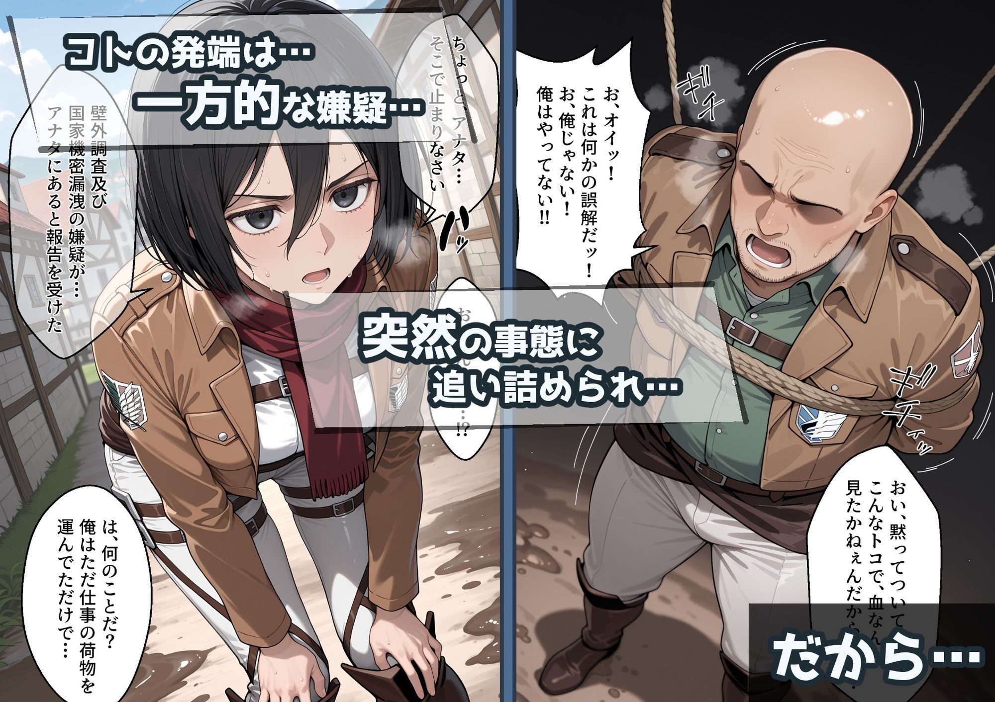 冴えないおじをザマァwしたら 拉致られてメス奴●にされました【進撃〇巨人 ミカサ・アッカーマン編】 サンプル2