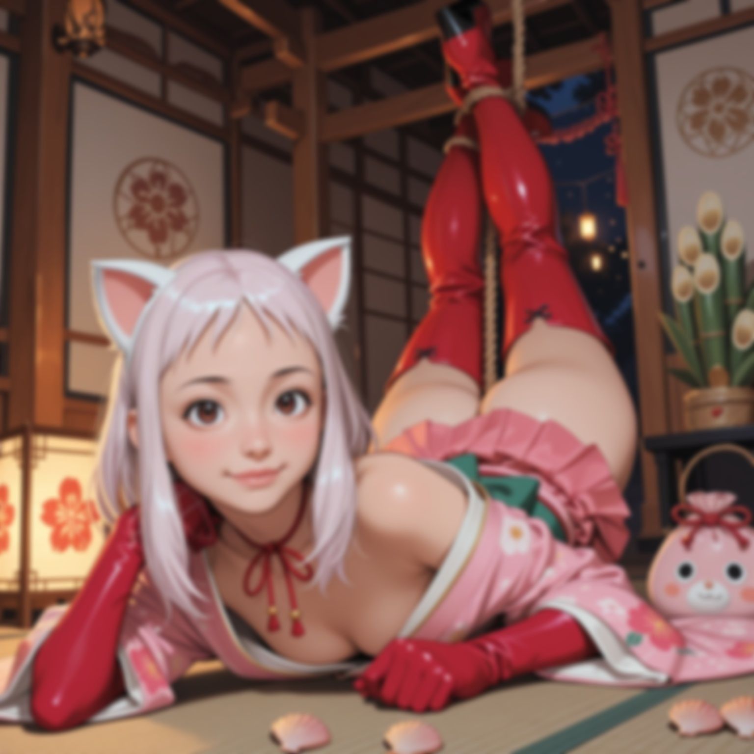 初詣、隙だらけ 〜見られる晴れ着、見せるワレメ〜 サンプル画像 9