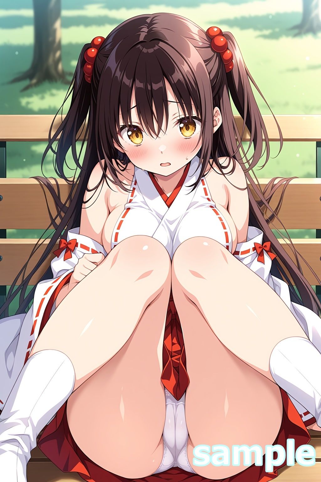 サンプル画像1:おパンツ拝見イラスト集 〜ミニスカ巫女さん編〜(ぱいろみん) [d_724512]