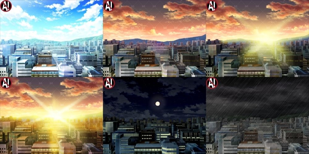 みにくる背景CG素材集『街編』part03-屋上- サンプル1