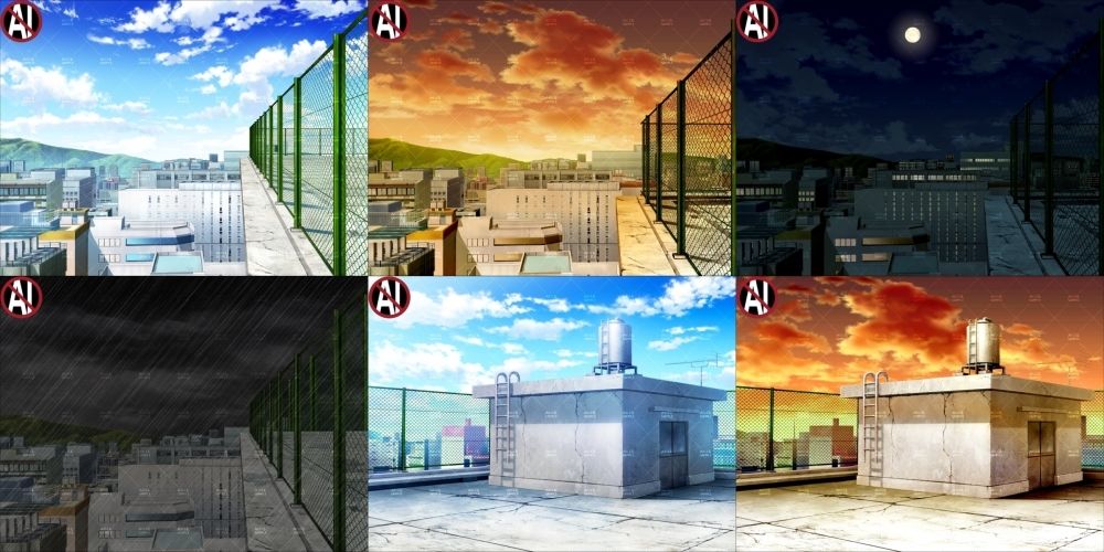 みにくる背景CG素材集『街編』part03-屋上- サンプル2