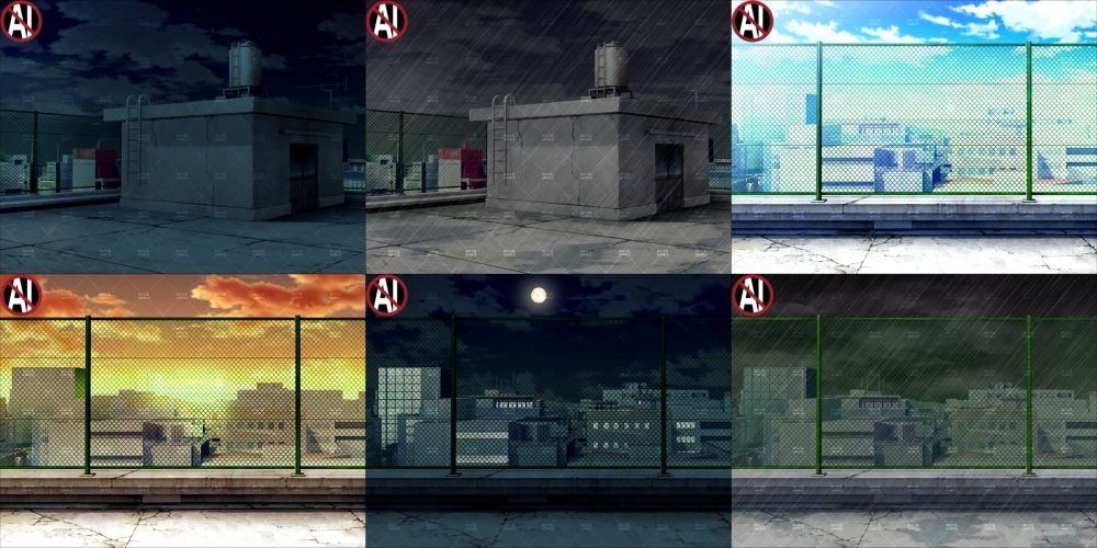 みにくる背景CG素材集『街編』part03-屋上- サンプル3