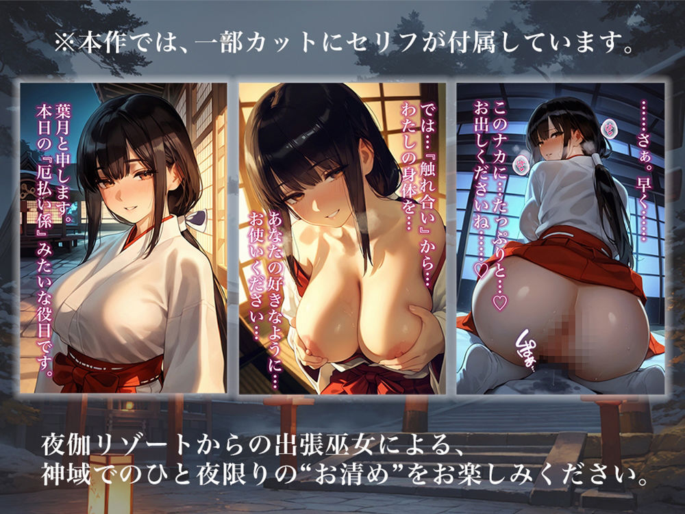 サンプル画像5:夜伽リゾート外伝 夢伽神社  ―心と身体の奥まで、巫女が祓い清める夜―(あとりえらびっと) [d_724957]