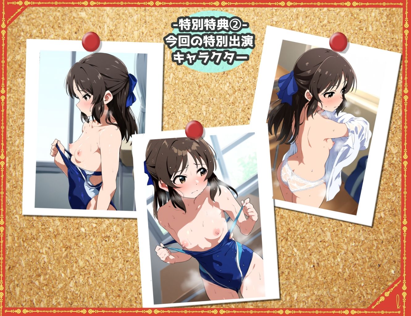 サンプル画像6:盗撮＆濡れ透けフェチ特化 2010年代アニメ作画特集 濡れ透けアイドルの教室生着替え その2 -500枚を撮影-(青山堂) [d_725023]