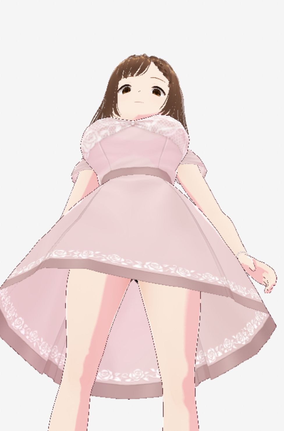 サンプル画像1:ベージュのワンピースを着たお姉さん（セリフなし  3DCGモデル  イラスト集）(シックススイートナイン) [d_725036]