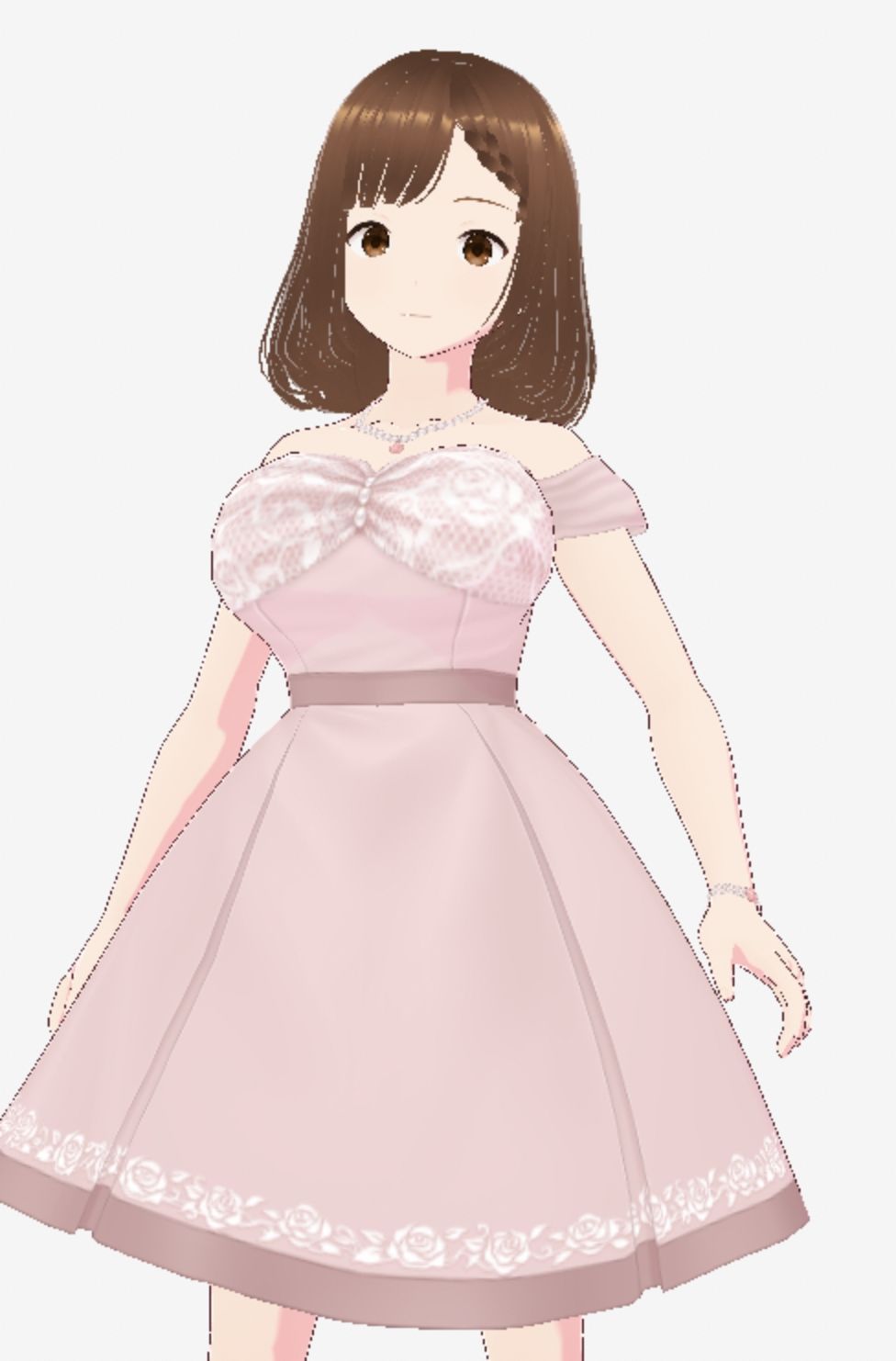 ベージュのワンピースを着たお姉さん（セリフなし  3DCGモデル  イラスト集） サンプル3