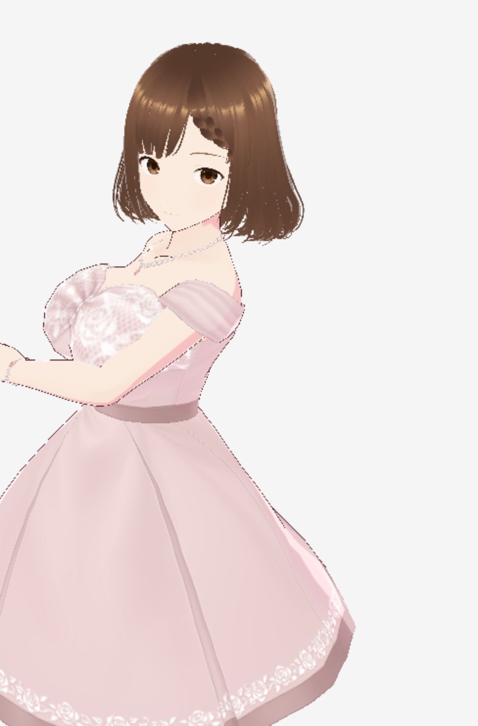 サンプル画像6:ベージュのワンピースを着たお姉さん（セリフなし  3DCGモデル  イラスト集）(シックススイートナイン) [d_725036]