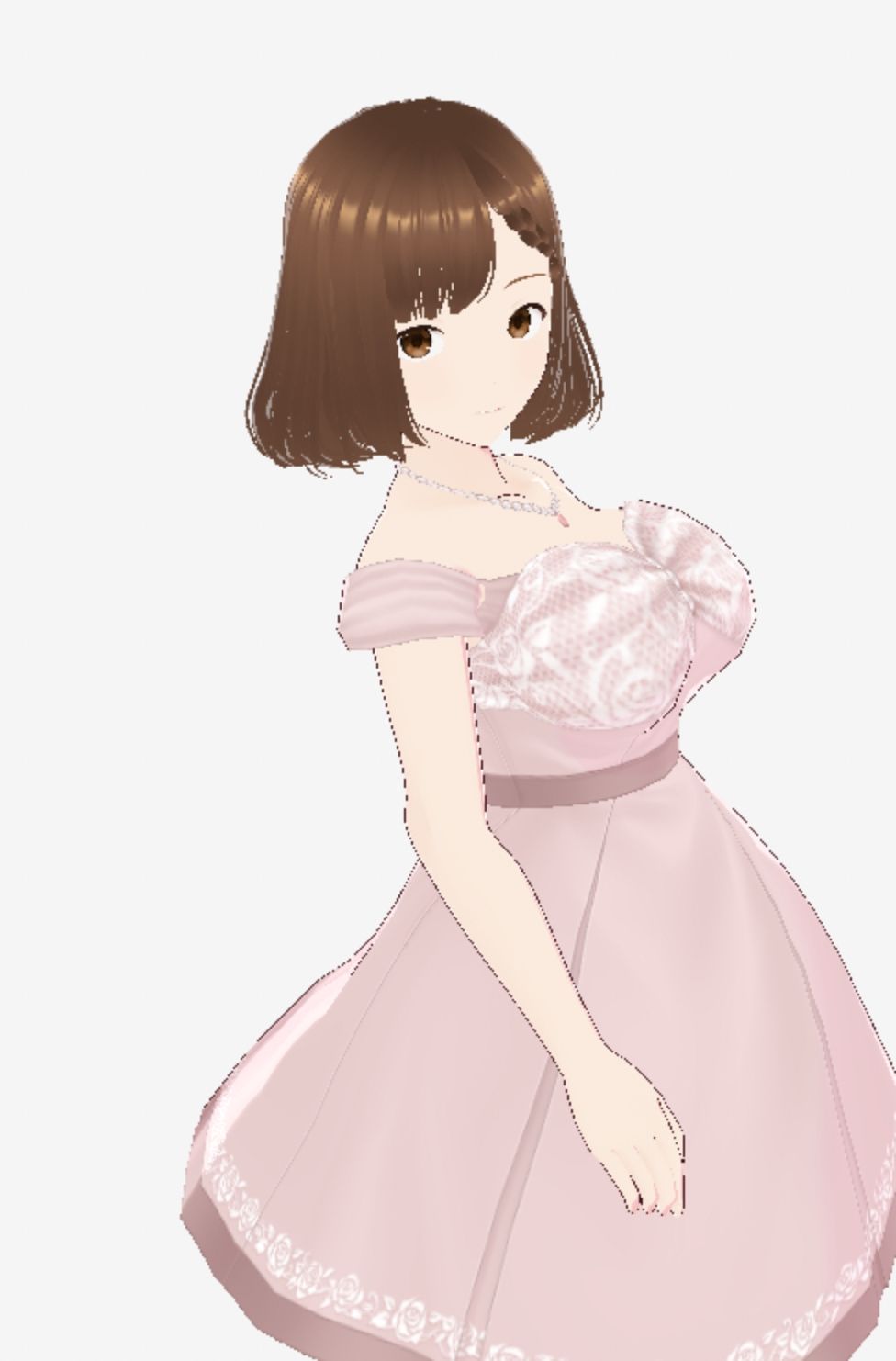 ベージュのワンピースを着たお姉さん（セリフなし  3DCGモデル  イラスト集） サンプル7