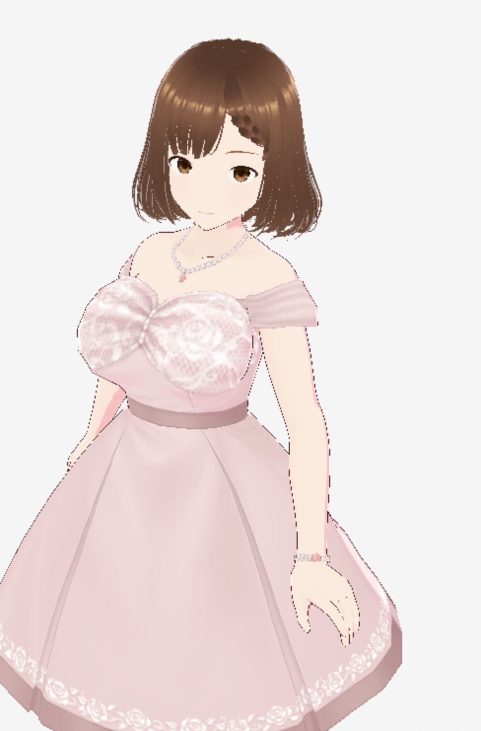 ベージュのワンピースを着たお姉さん（セリフなし  3DCGモデル  イラスト集） サンプル8