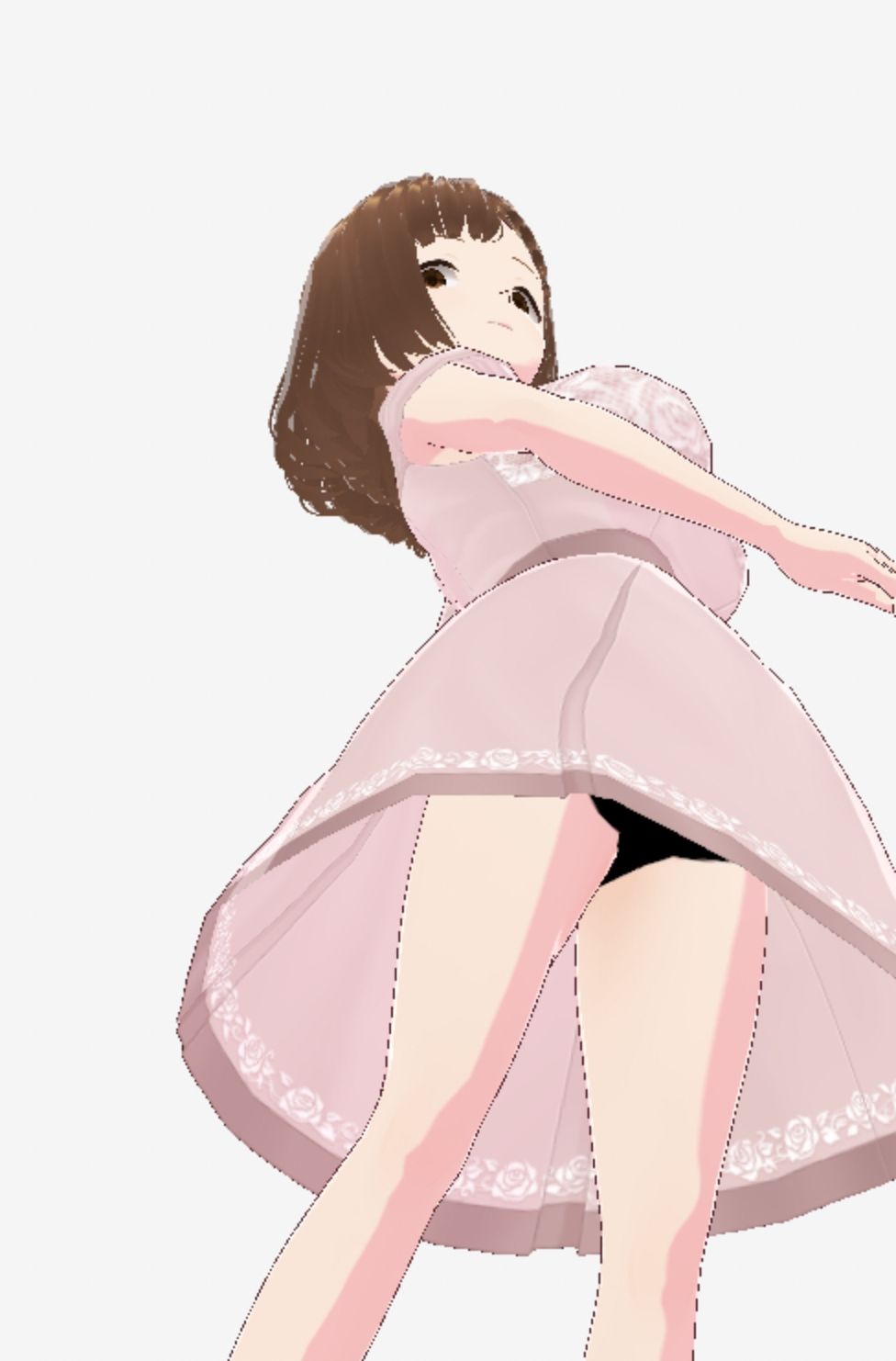 ベージュのワンピースを着たお姉さん（セリフなし  3DCGモデル  イラスト集） サンプル10