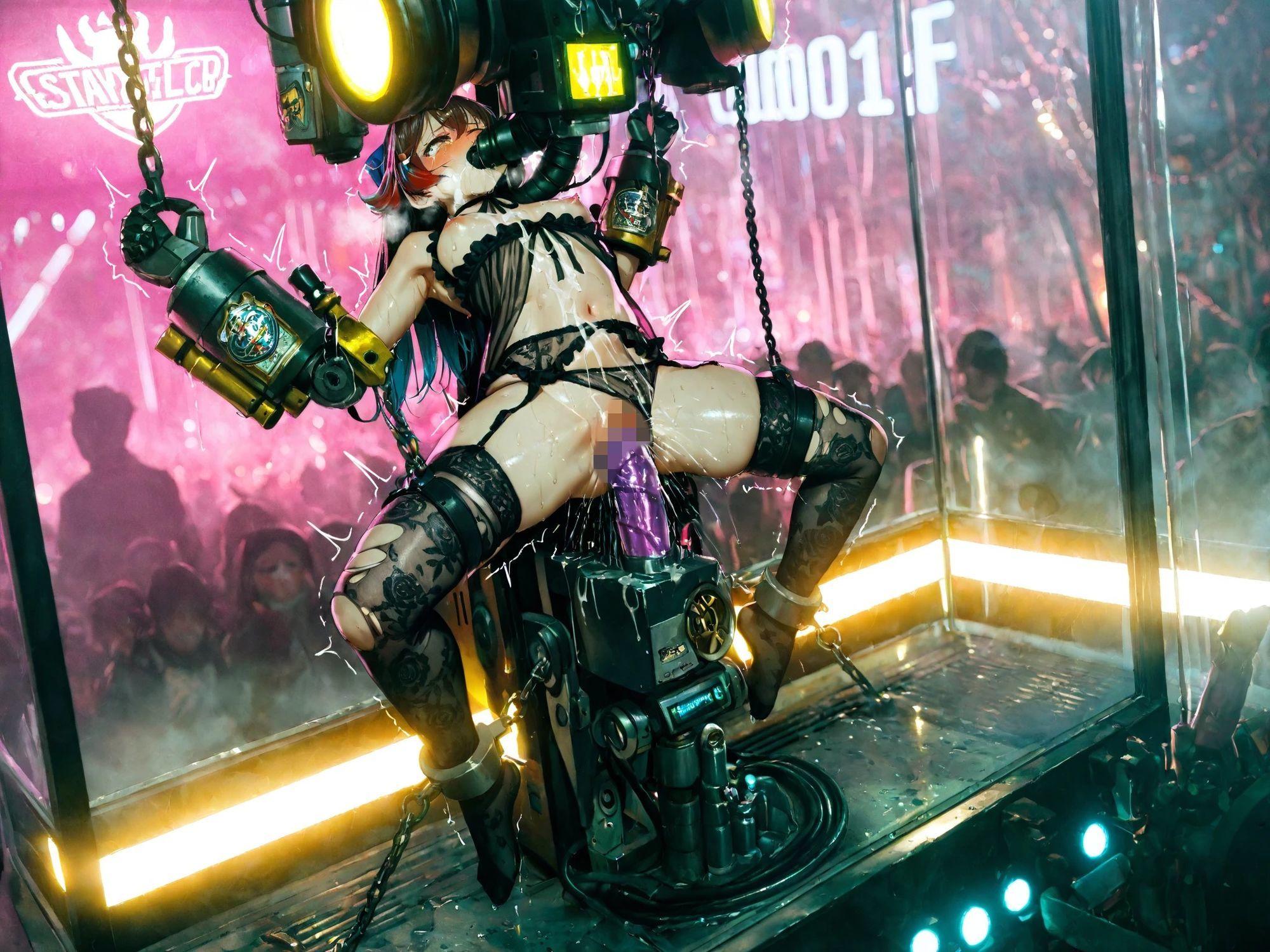 サンプル画像3:sexマシーン試作品展示会でデモンストレーションされる女の子(えろあに) [d_725141]