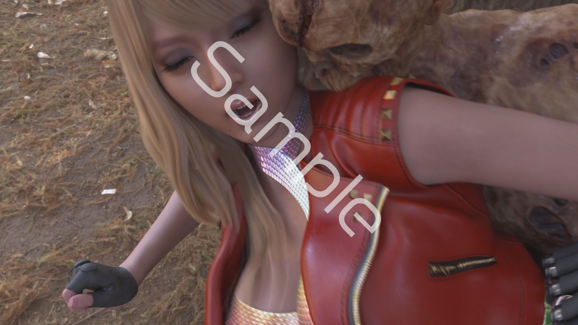 【△100】友梨が主人公のMMORPG『編隊コレクション:Re』ゲーム動画（Vol.08:ゾンビの集団によるレ○プ被害に遭ってしまう:横バック） 画像2