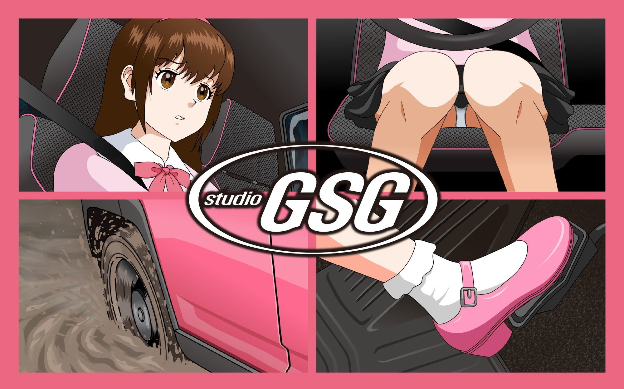 サンプル画像1:Pink car stuck in mud 2026(スタジオGSG) [d_725299]