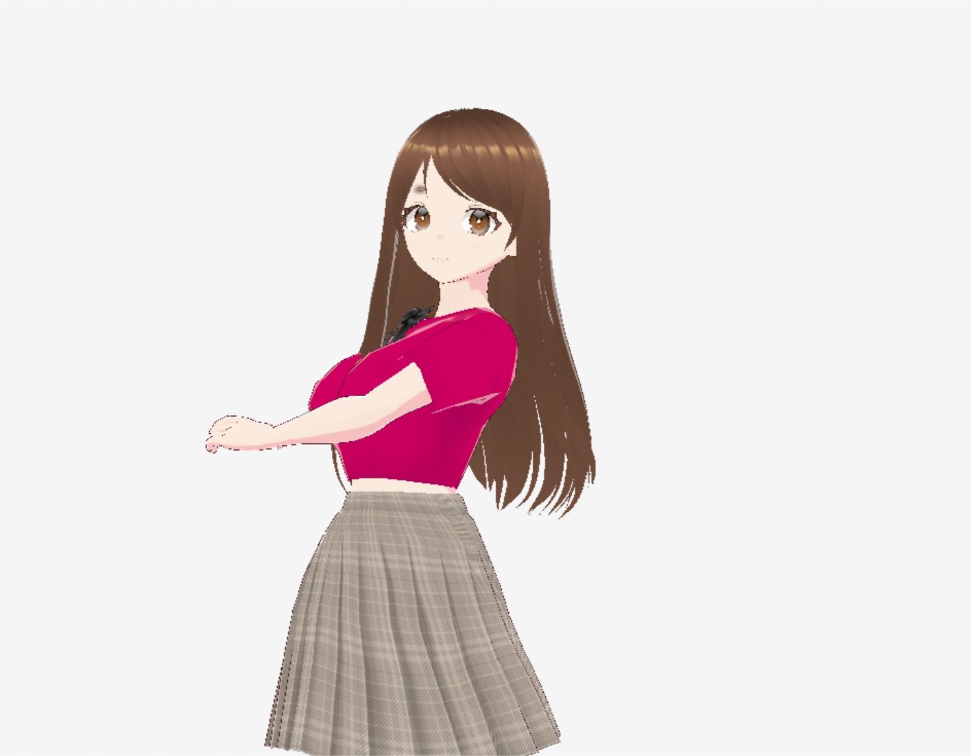 赤いシャツに蝶ネクタイの巨乳美女（セリフなし  3DCGモデル  イラスト集） サンプル2