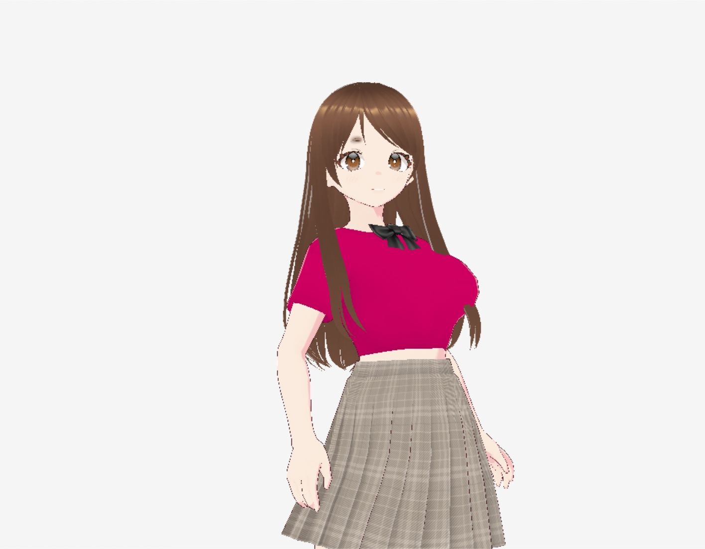 サンプル画像3:赤いシャツに蝶ネクタイの巨乳美女（セリフなし  3DCGモデル  イラスト集）(アフェアーアモーレ) [d_725498]