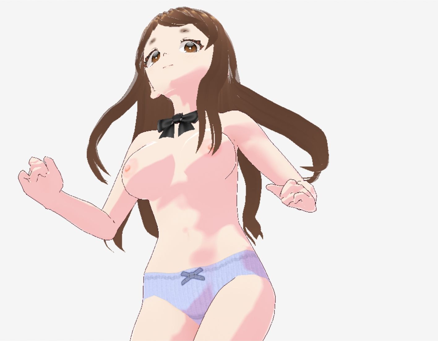 サンプル画像6:赤いシャツに蝶ネクタイの巨乳美女（セリフなし  3DCGモデル  イラスト集）(アフェアーアモーレ) [d_725498]