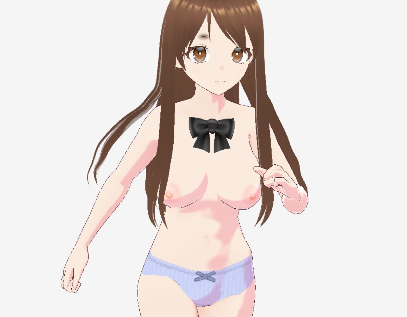 赤いシャツに蝶ネクタイの巨乳美女（セリフなし  3DCGモデル  イラスト集） サンプル7
