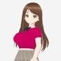 赤いシャツに蝶ネクタイの巨乳美女（セリフなし  3DCGモデル  イラスト集）