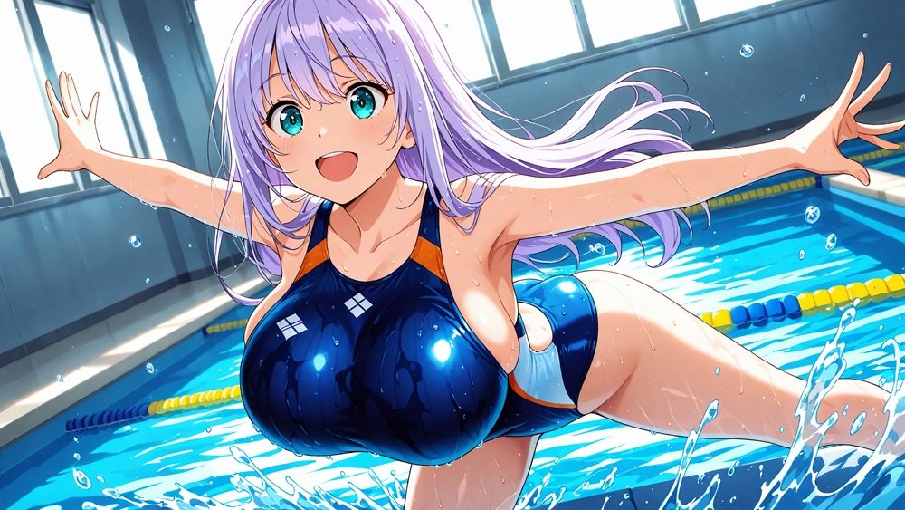 爆乳紫髪茶髪スイマーが顧問と秘密の孕ませ特訓【4K】【400枚収録】 画像2