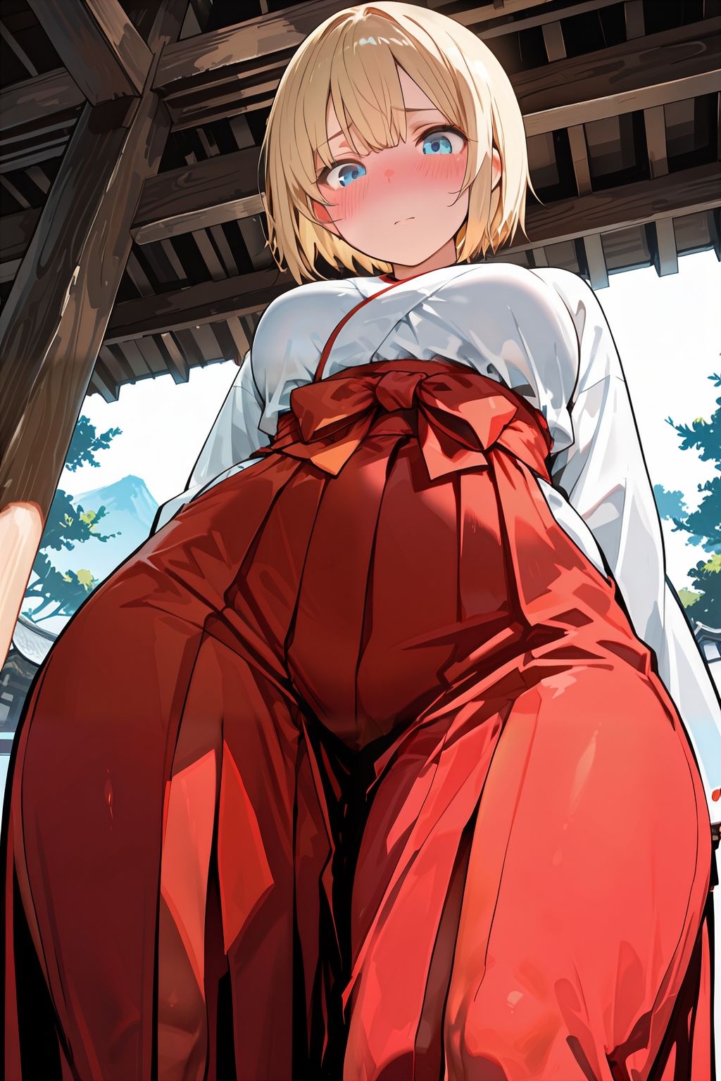 金髪ショートの巫女さん 画像2