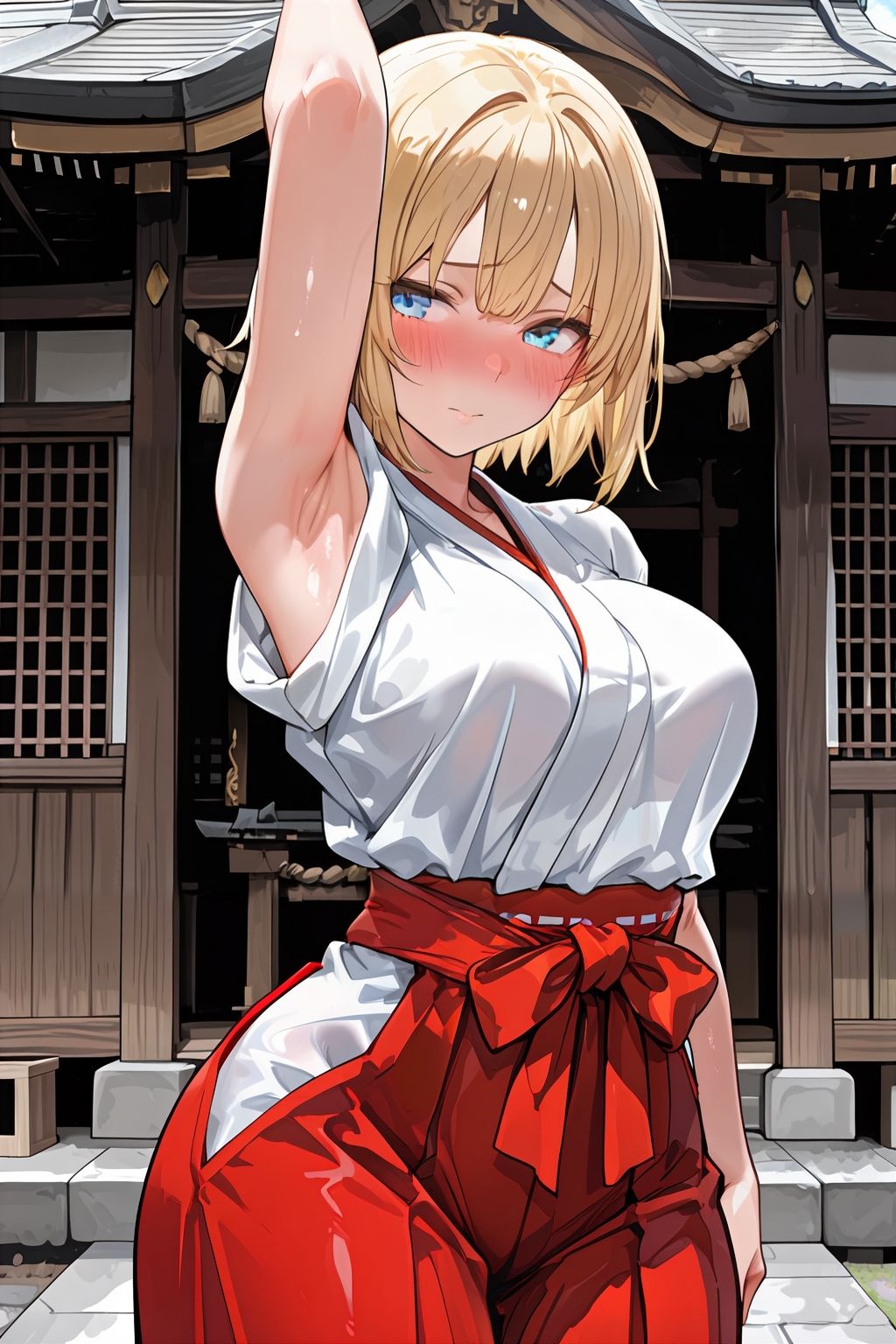 金髪ショートの巫女さん 画像3