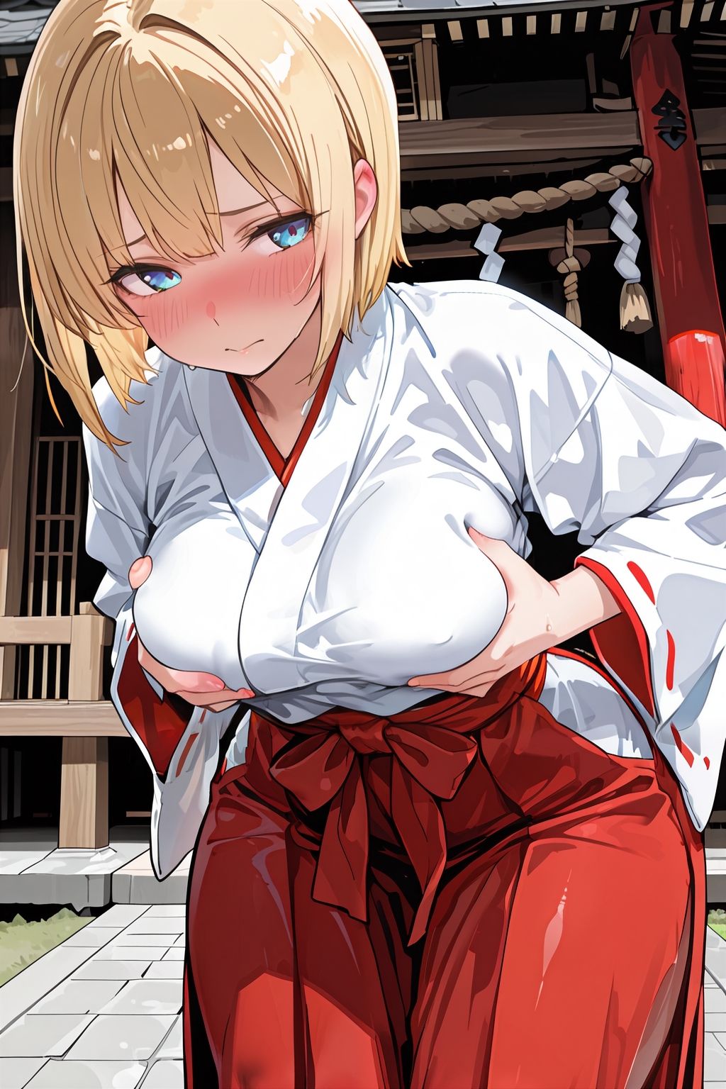 金髪ショートの巫女さん 画像4