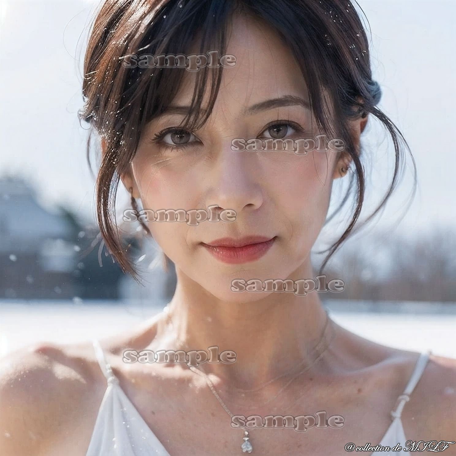 【AIグラビア】雪原で露出する熟女 画像2