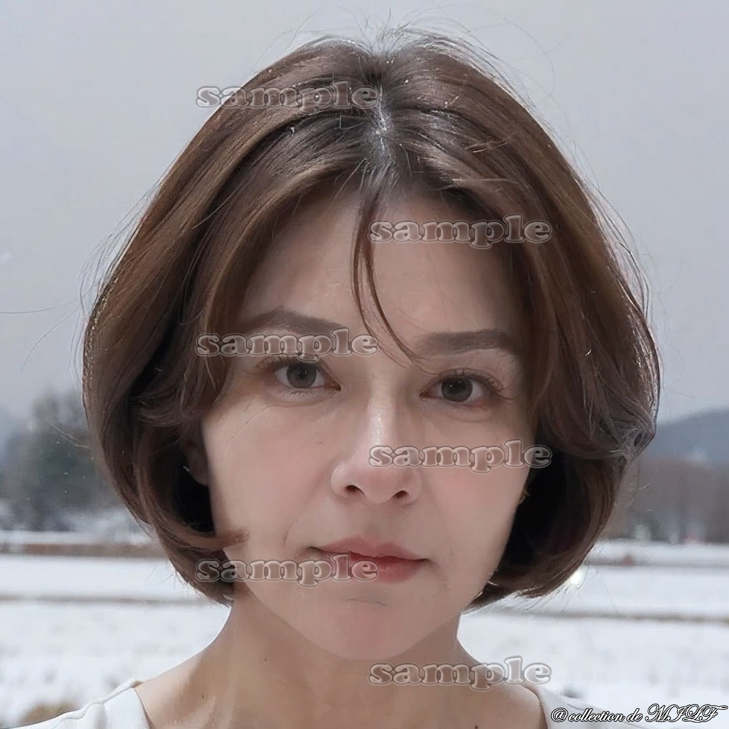 【AIグラビア】雪原で露出する熟女 画像6