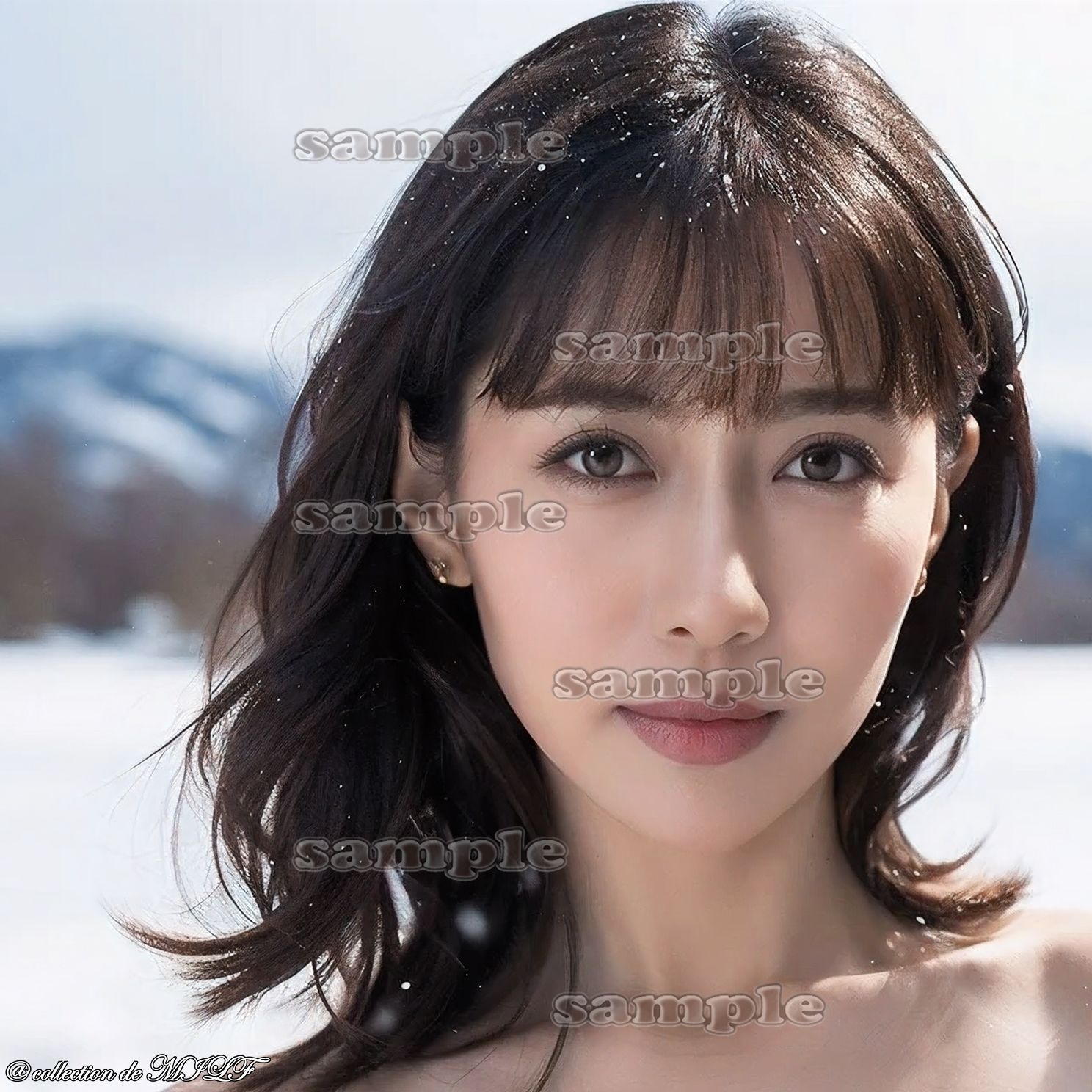【AIグラビア】雪原で露出する熟女 画像10