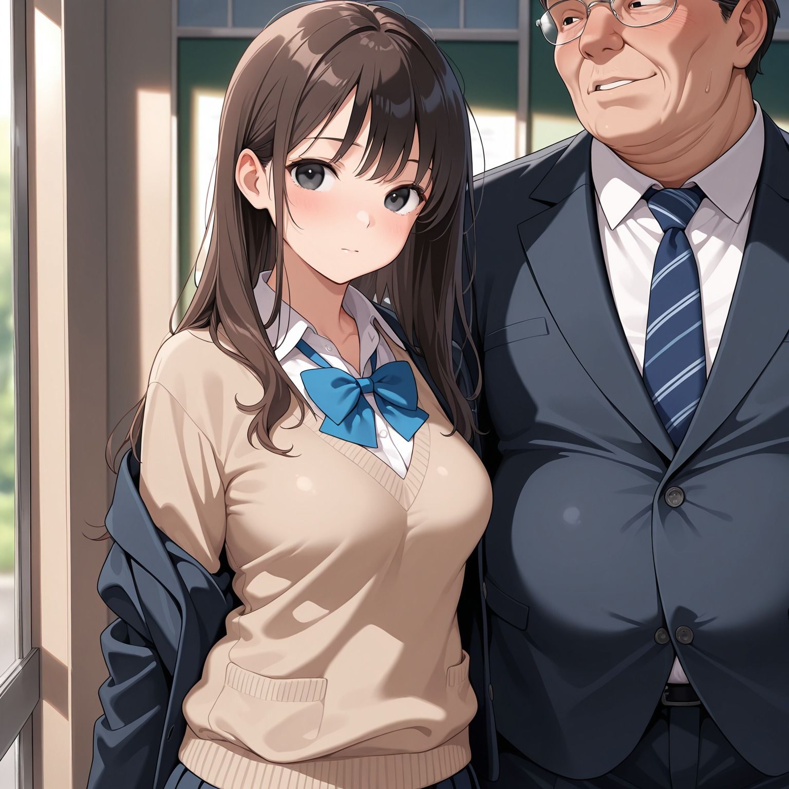 サンプル画像1:女子校生  性奴●学園  キモオジ教師に女子校生イキ狂い！！(花花) [d_726484]