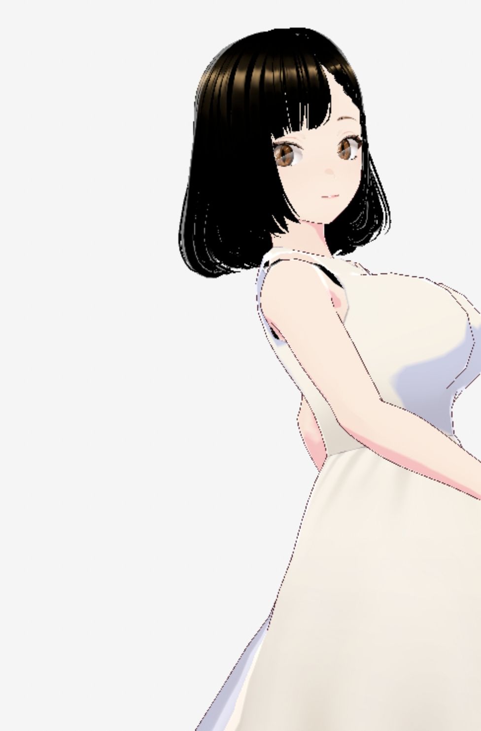 白ワンピースを着たお姉さん（セリフなし  3DCGモデル  イラスト集） 画像1