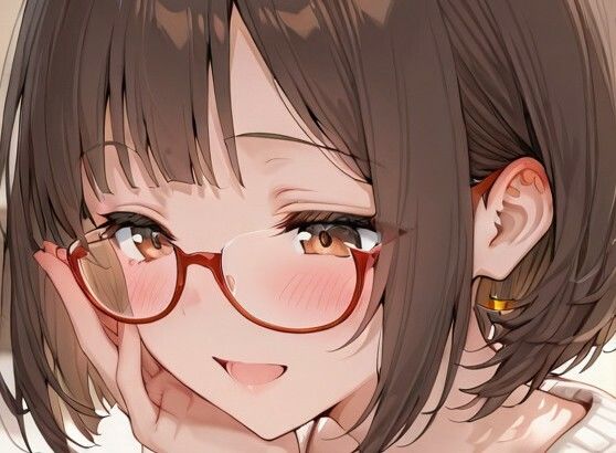 巨乳眼鏡の女の子 画像1