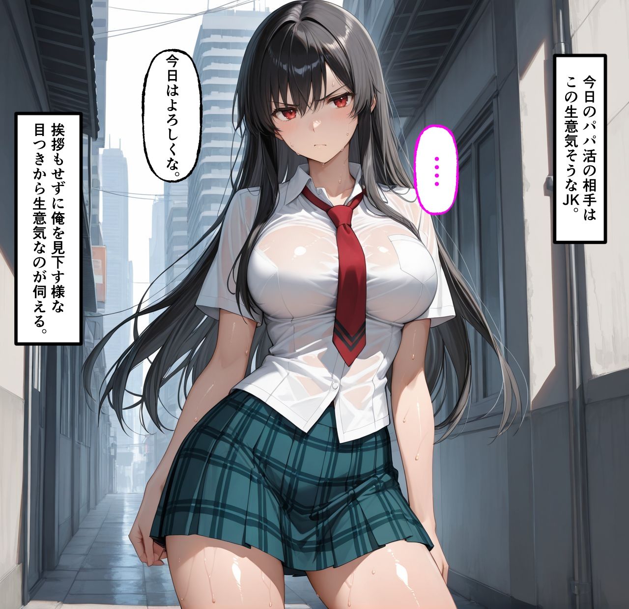 生意気なパパ活女子がキモおじの性奴●に堕ちる【セリフ付き・擬音付き】 画像1