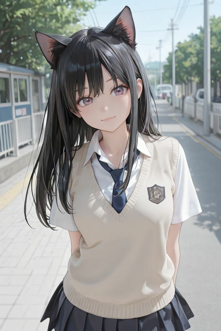 猫耳JKの通学路 画像2