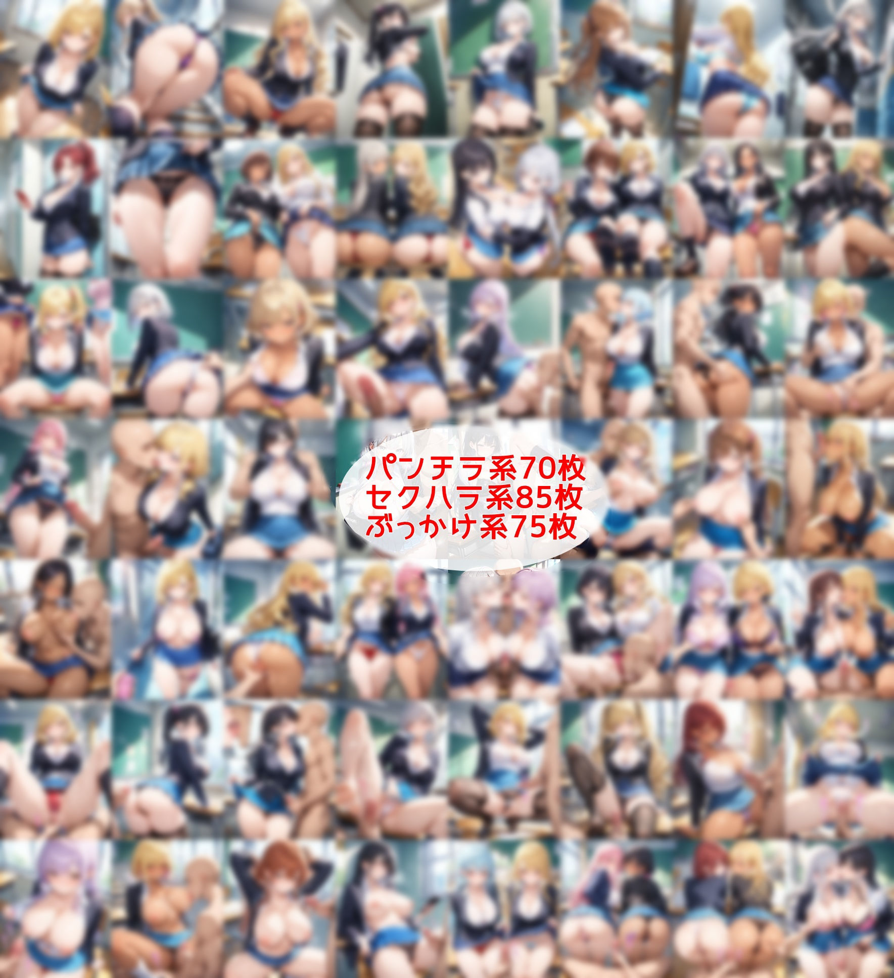 【無料エロ漫画】d_726883 超ミニスカ女学園7〜パンツ丸見えのギャルJK達にセクハラしたり、ぶっかけたり、チ〇ポのお世話してもらうイラスト集〜(私はいつでもここにいる)