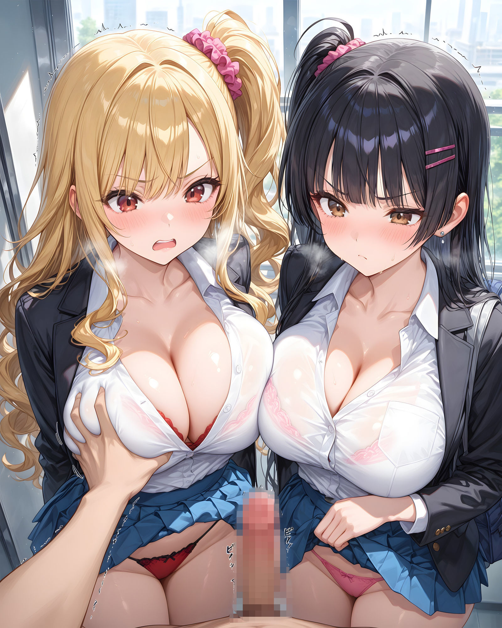 【無料エロ漫画】d_726883 超ミニスカ女学園7〜パンツ丸見えのギャルJK達にセクハラしたり、ぶっかけたり、チ〇ポのお世話してもらうイラスト集〜(私はいつでもここにいる)