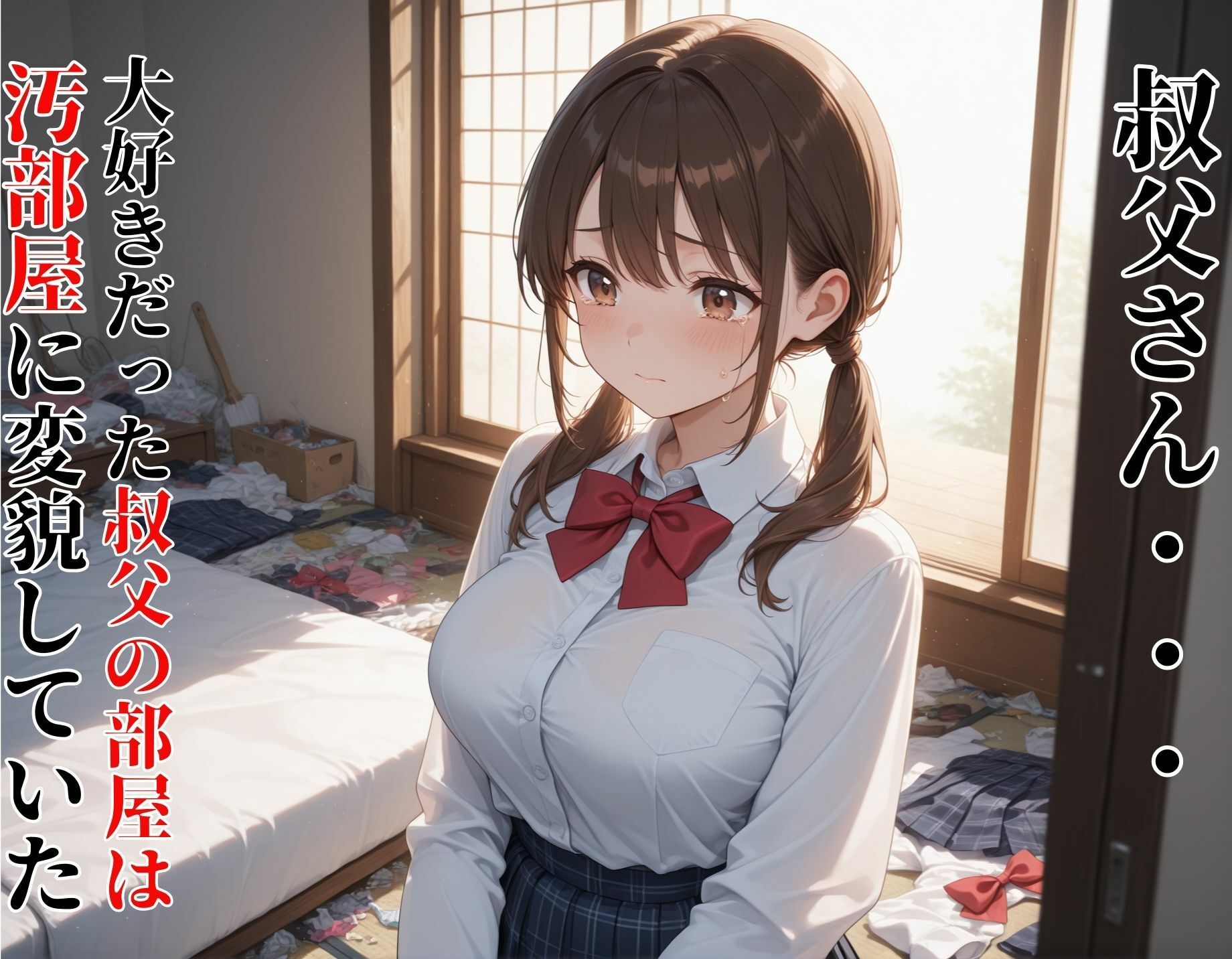 汚部屋調教レ●プ  地に堕ちた叔父が姪っ子の女子校生に種付け 画像1