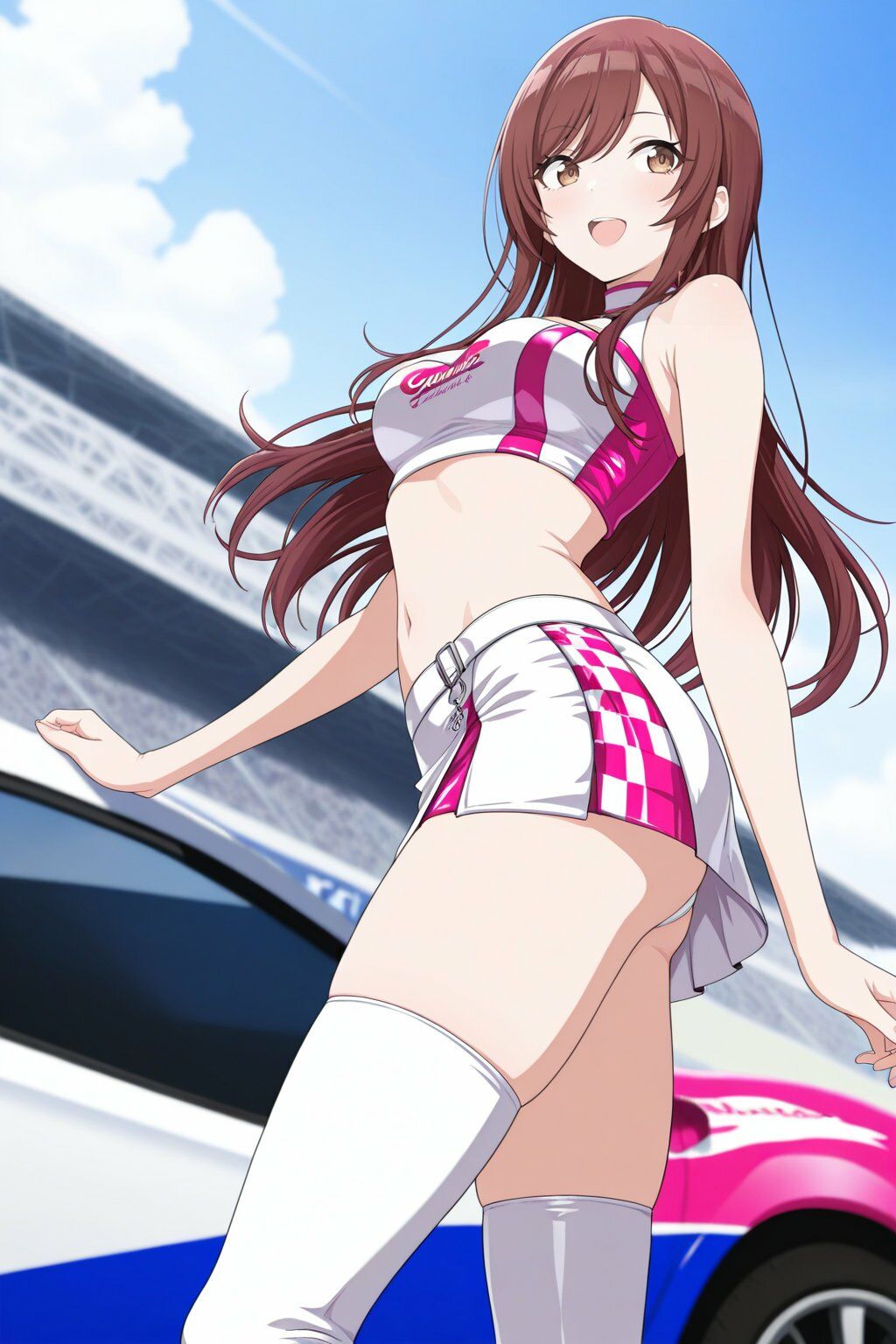 大崎●奈 レースクイーンでキモおじ強●接待 画像1