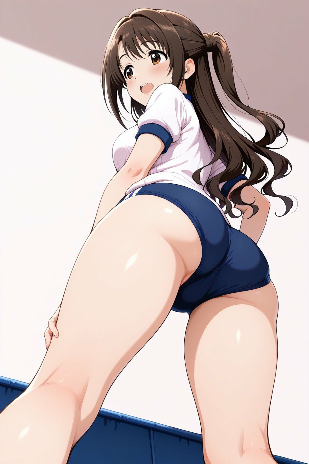 島村●月  ブルマでキモおじ強●性指導 画像1