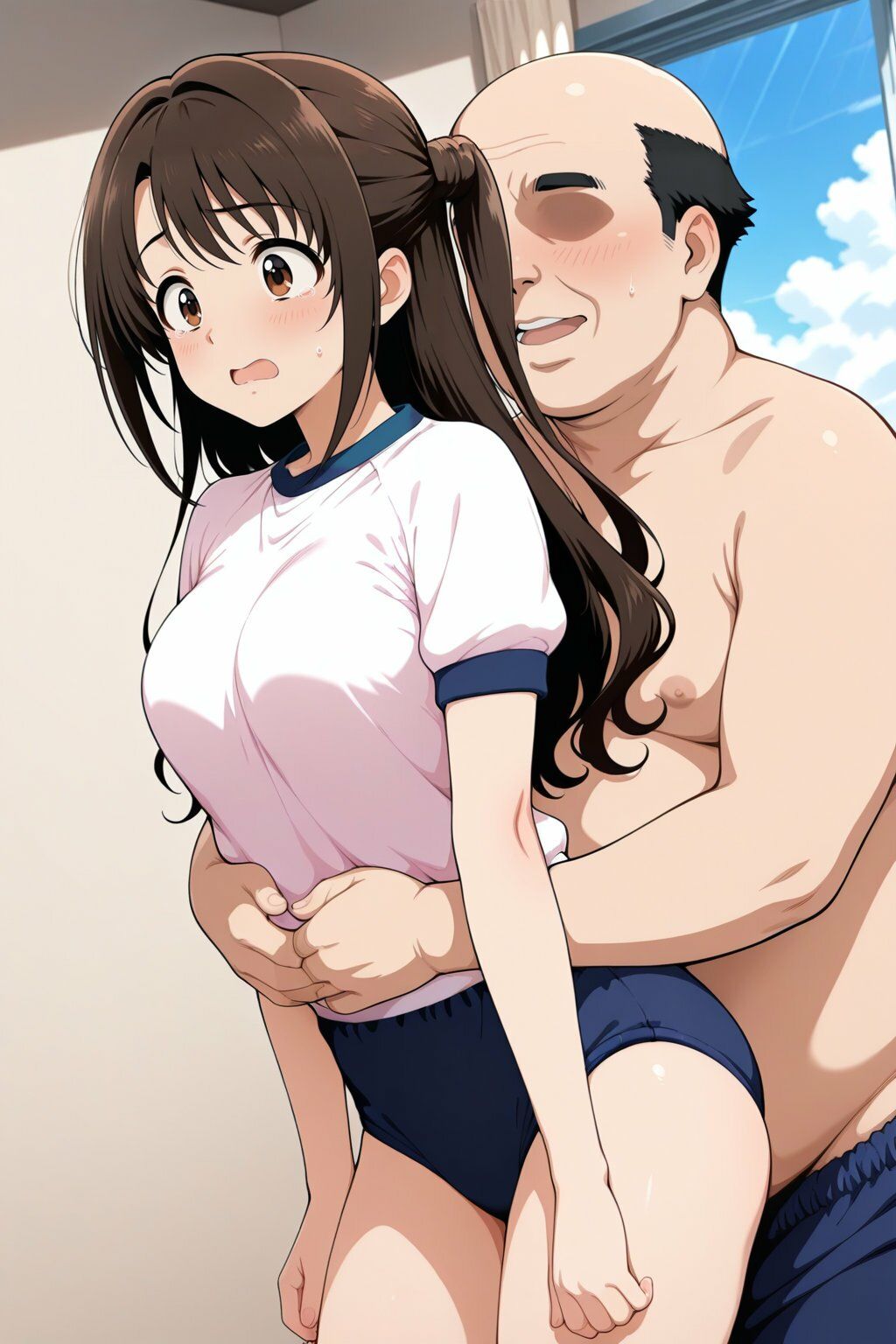 島村●月  ブルマでキモおじ強●性指導 画像2