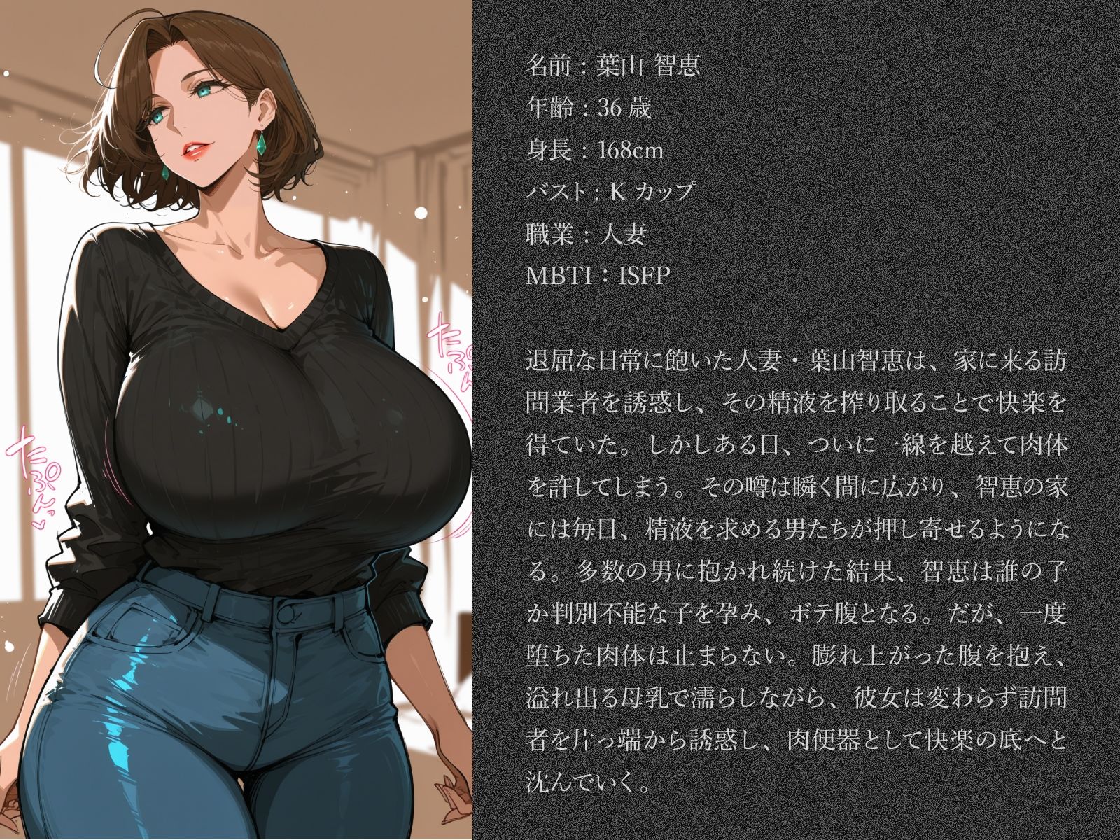 訪問者を誘惑する昼下がりの団地妻ボテ腹母乳肉便器堕ち 画像10