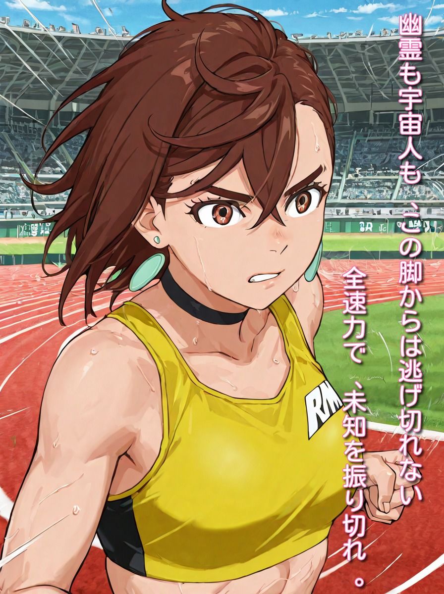 「オーバー・ザ・ライン」陸上ユニフォームでオナニーするモモがみたい…そんなあなたのための作品です。 画像1