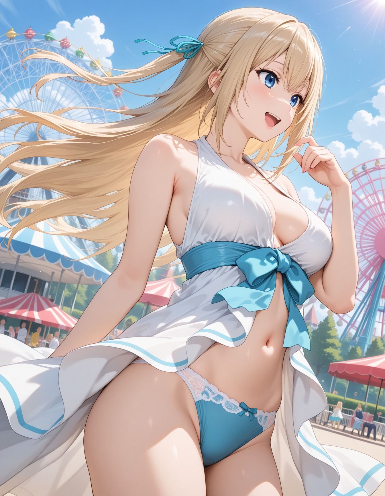 廃れた遊園地でキモ男集団に輪●された少女 画像1