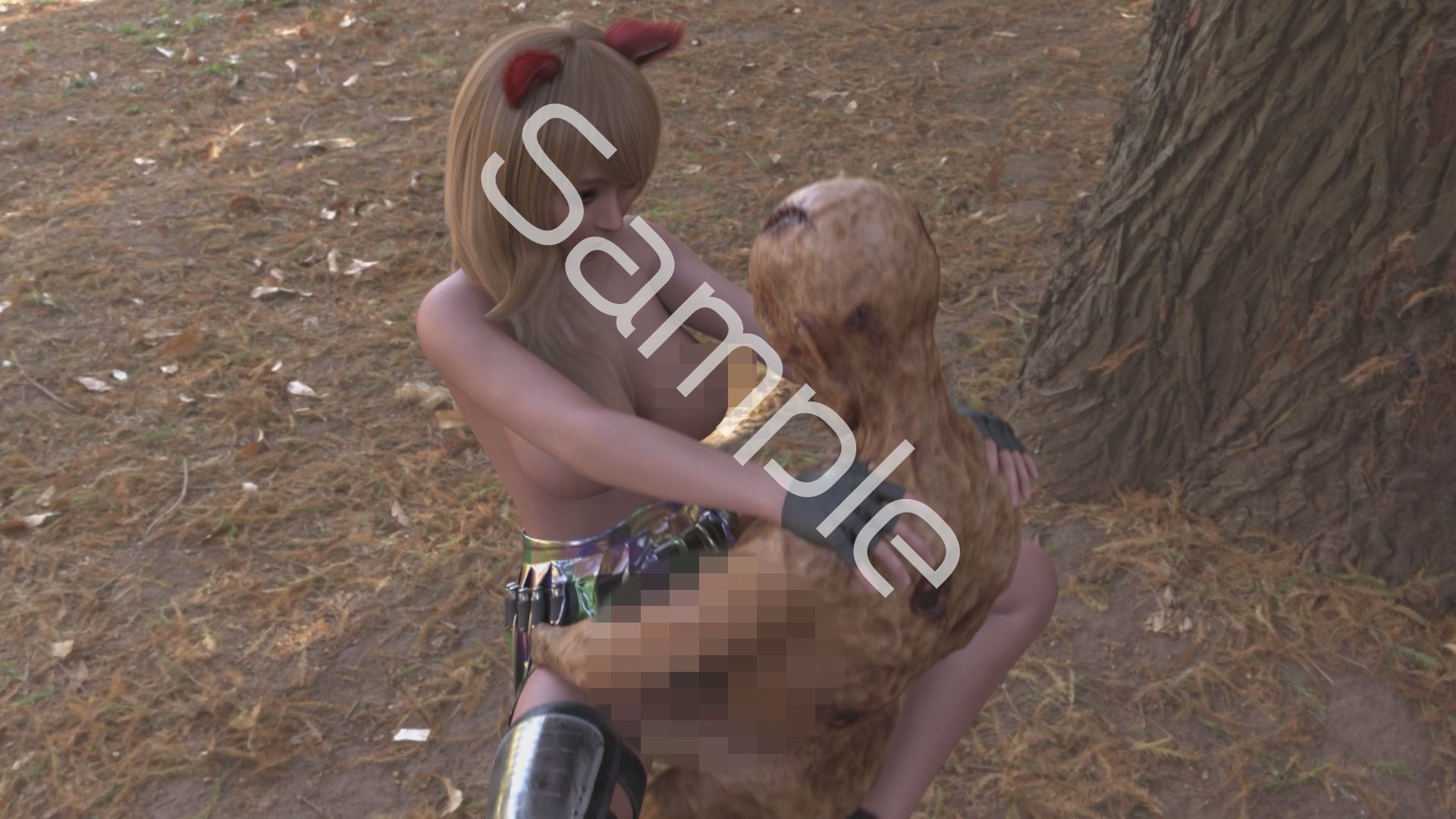 【△100】友梨が主人公のMMORPG『編隊コレクション:Re』ゲーム動画（Vol.14:ゾンビの集団によるレ○プ被害に遭ってしまう:駅弁ファックでおっぱい丸出し！） 画像4