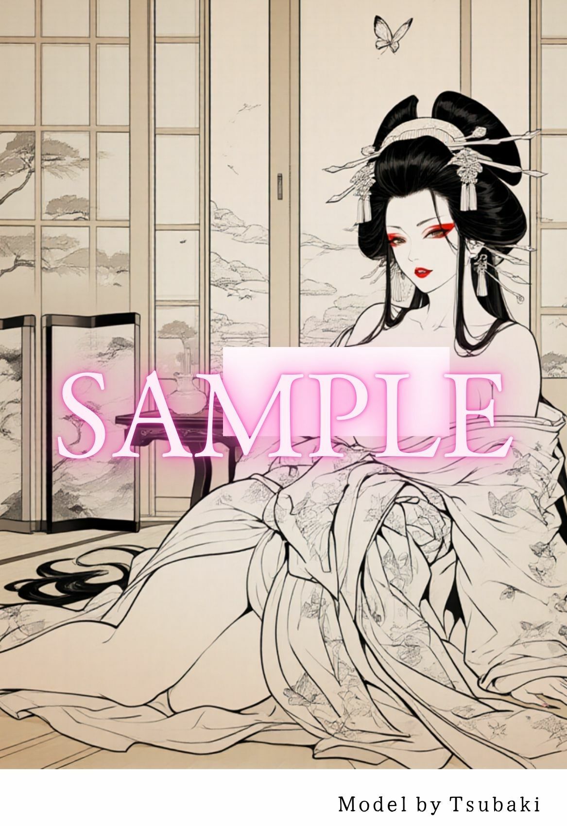 【R18版】花魁ぬり絵 2 画像2