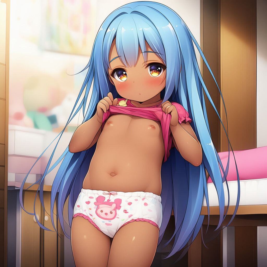 褐色少女達がほぼパンツのみのイラスト サンプル画像 3