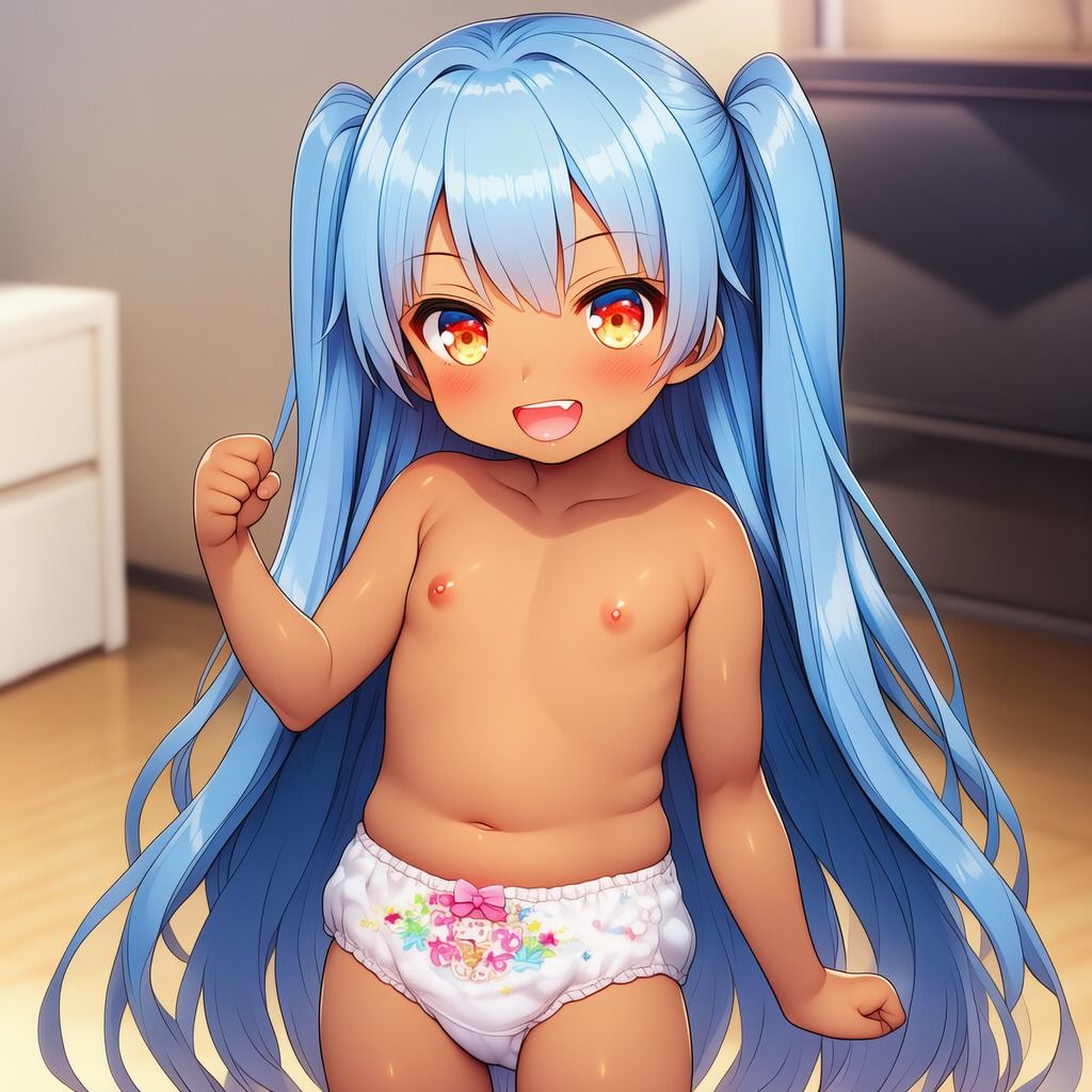 褐色少女達がほぼパンツのみのイラスト サンプル画像 9